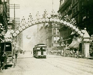 Broadway North of Chestnut Decorated for the 1892 Fall Festivities by Fred Nedderhut of the St. Louis Globe Democrat